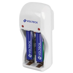 Cargador de pilas, AA, AAA y 9V, incluye 2 pilas AAA