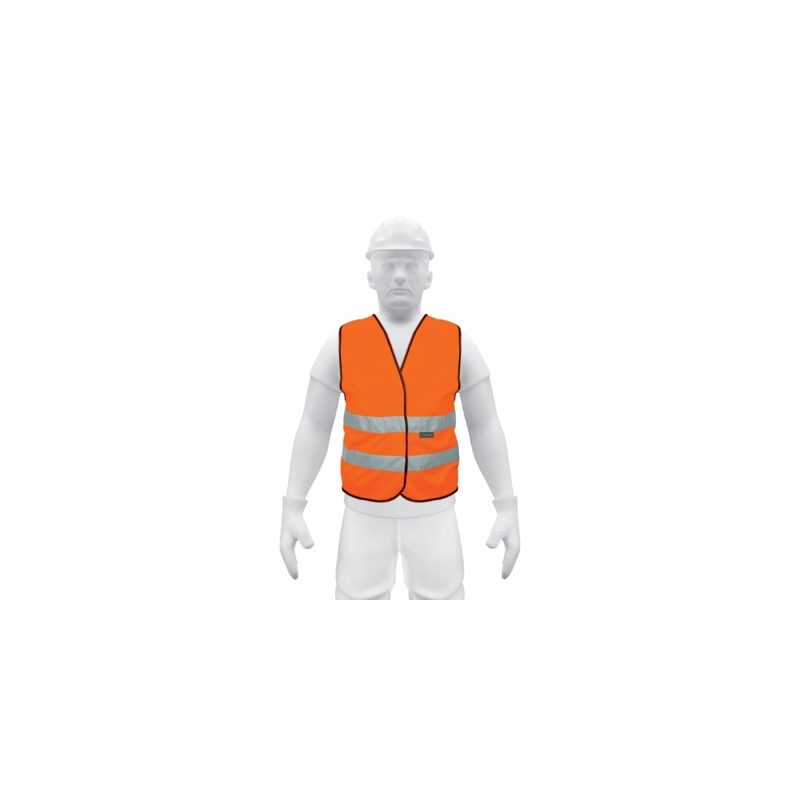Chaleco de seguridad naranja con cintas de alta visibilidad