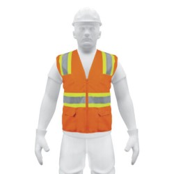 Chaleco de seguridad naranja max visibilidad y 6 bolsas