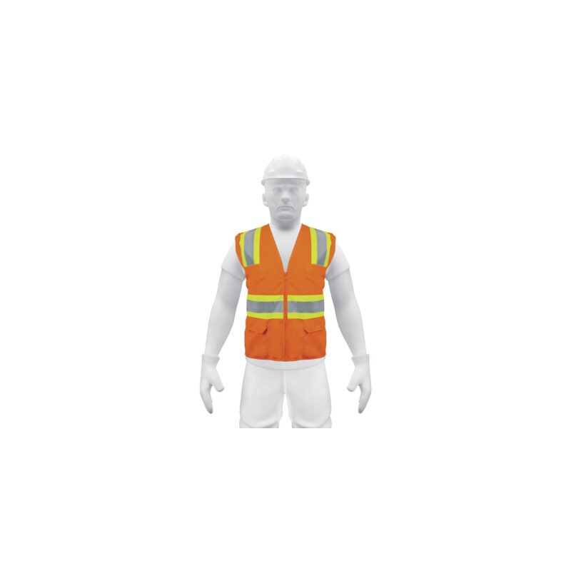 Chaleco de seguridad naranja max visibilidad y 6 bolsas