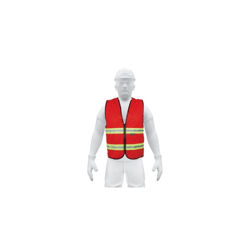 Chaleco de seguridad rojo alta visibilidad con cierre