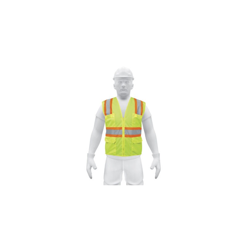 Chaleco de seguridad verde max visibilidad y 6 bolsas
