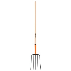 Bieldo para paja, 5 dientes, mango 48″